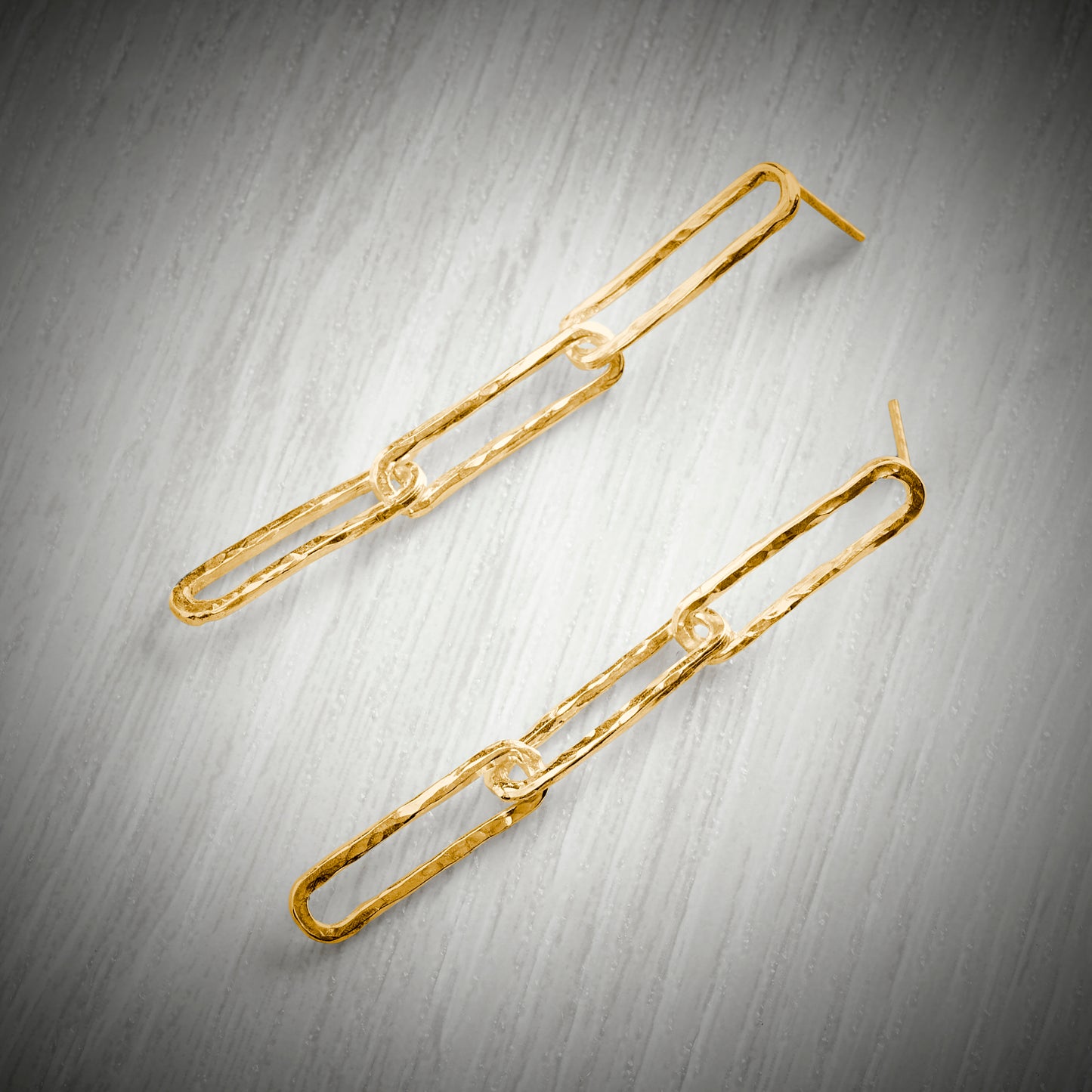 Gold Vermeil Paperclip Chain Studs by Emma White