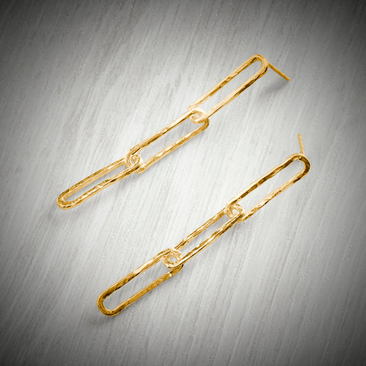 Gold Vermeil Paperclip Chain Studs by Emma White