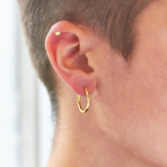 18ct Gold Vermeil Mini Stacking Hoop High Shine Earrings