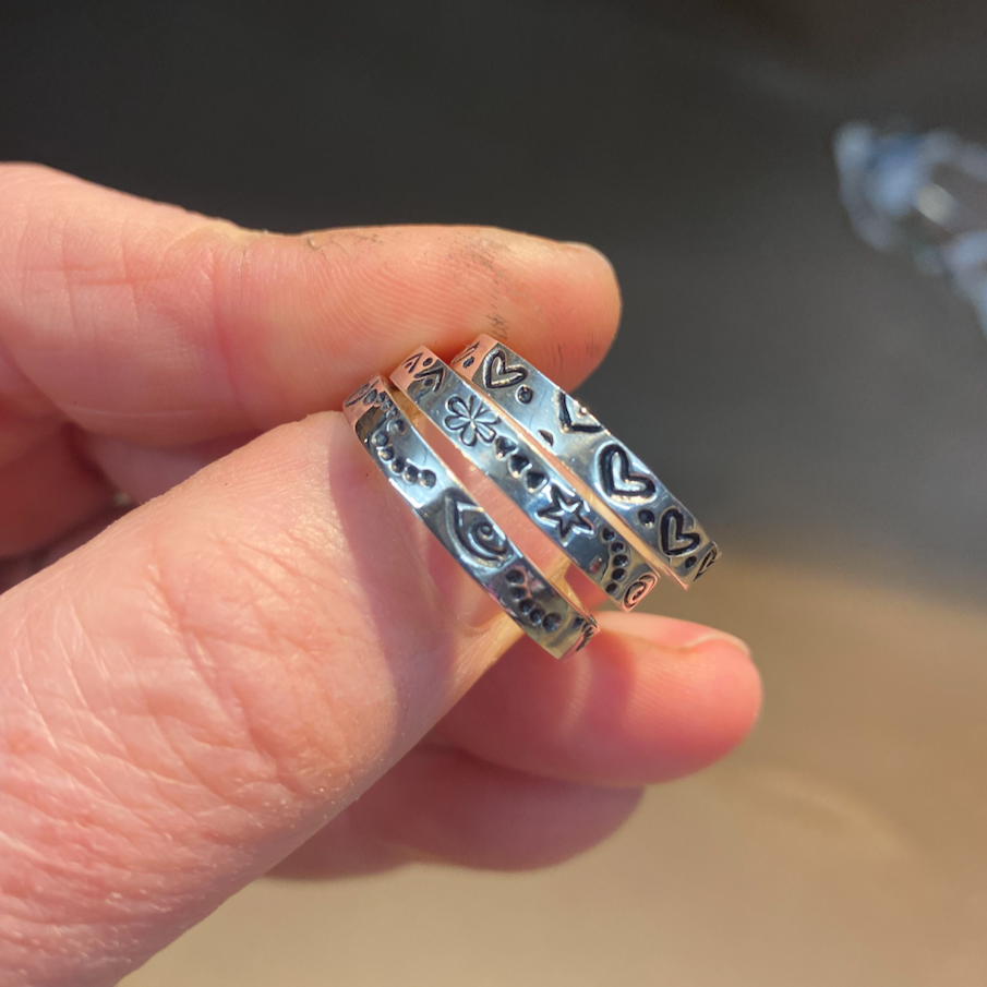 Hand Stamped Silver Ring Workshop Saturday 6th July 2024.
