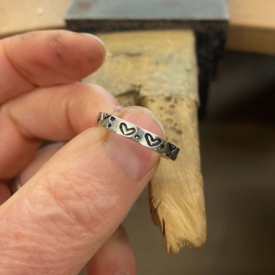 Hand Stamped Silver Ring Workshop Saturday 8th June 2024.