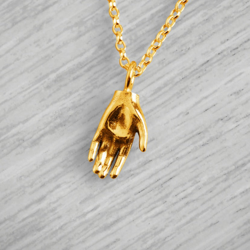 18ct Gold Vermeil Tiny Hand Necklace by Emma White
