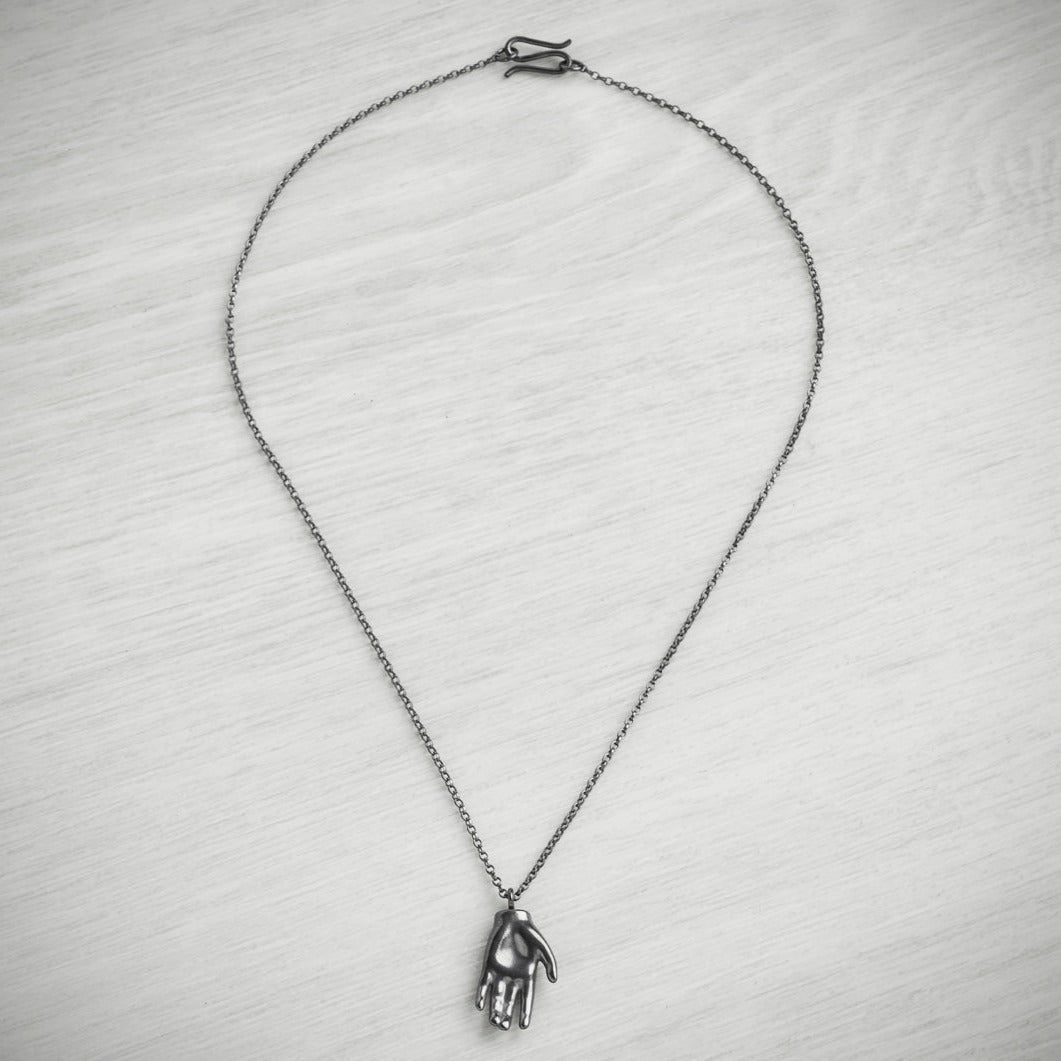Limited Edition Oxidised Fatima's Hand Necklace by Emma White