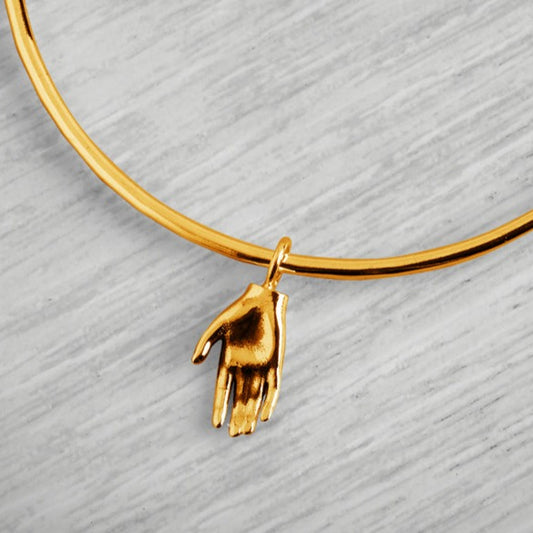 18ct Gold Vermeil Tiny Hand Bangle by Emma White
