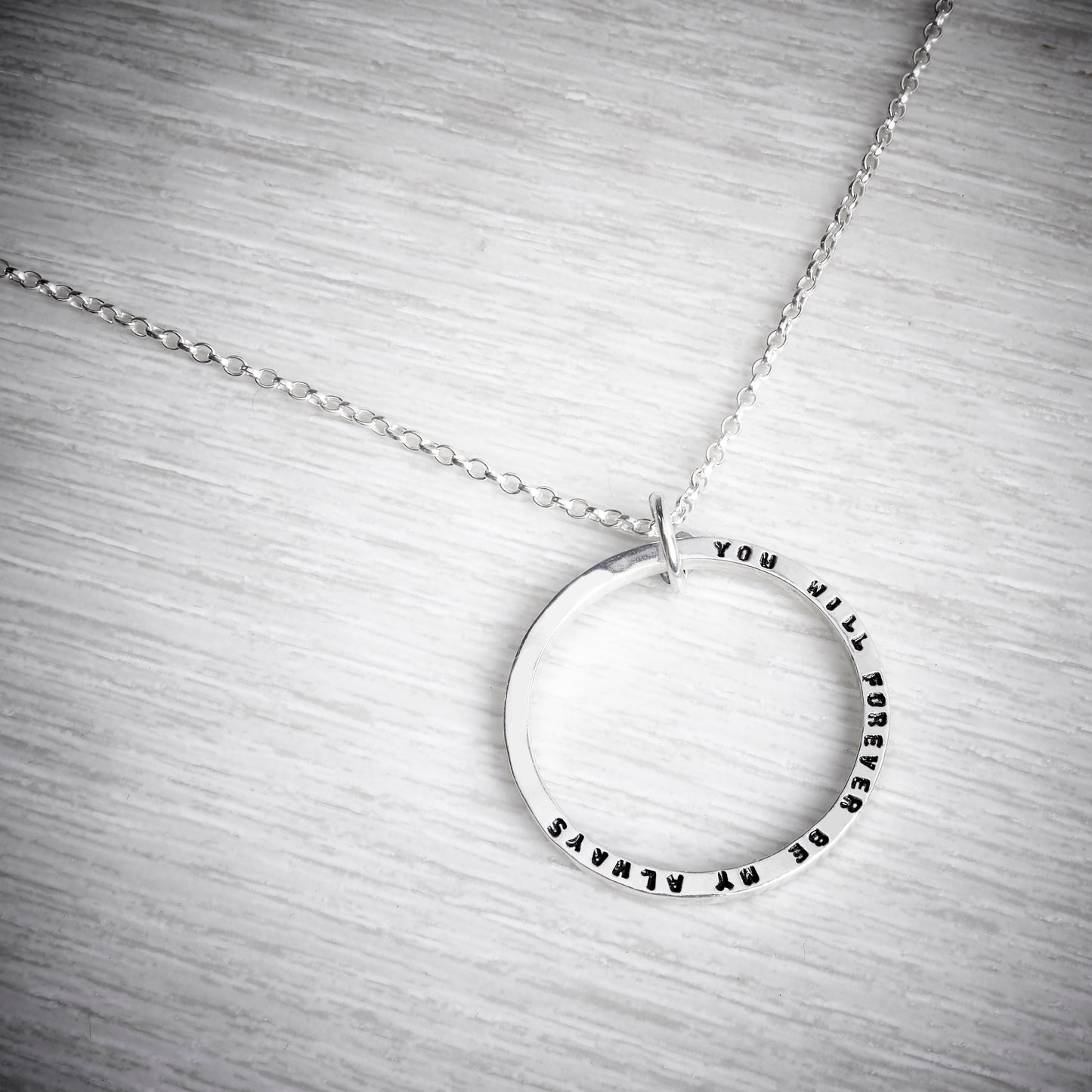 Personalised Silver Tiny Text Message Necklace by Emma White