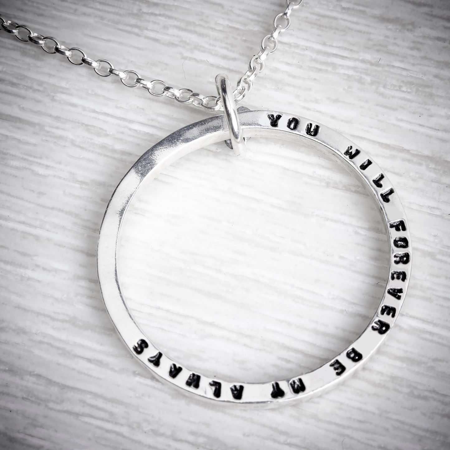 Personalised Silver Tiny Text Message Necklace by Emma White