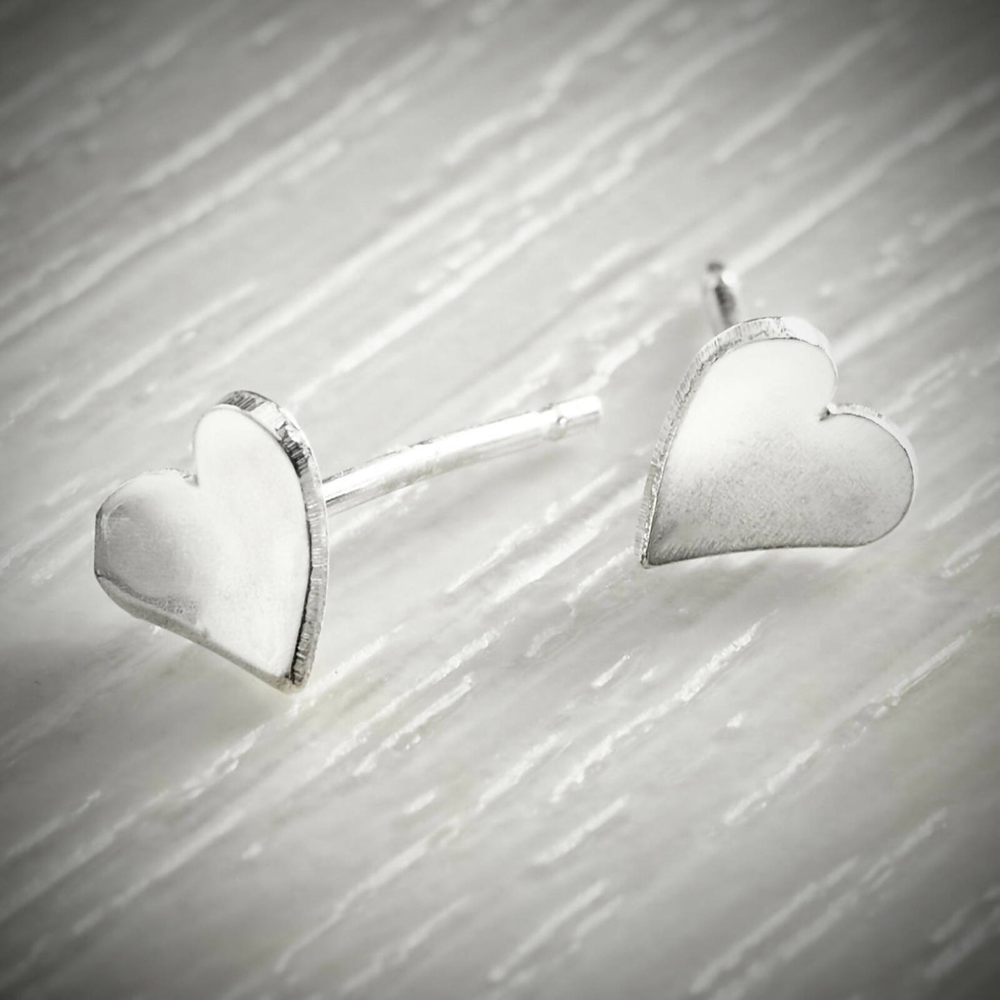 Silver Heart Studs by Emma White