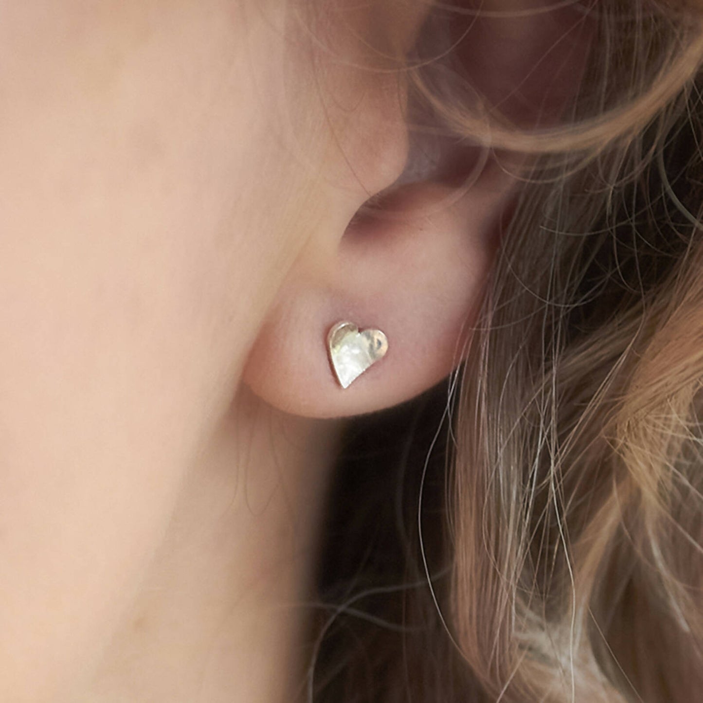 Silver Heart Studs by Emma White