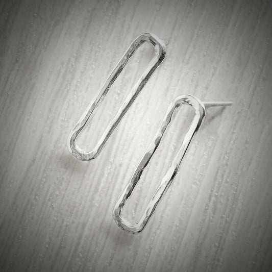 Silver Paperclip Studs by Emma White