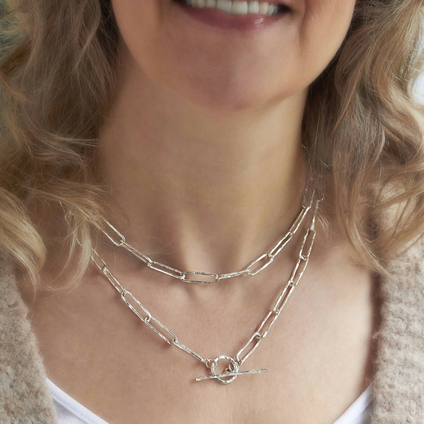 Silver Paperclip Chain (Long) by Emma White