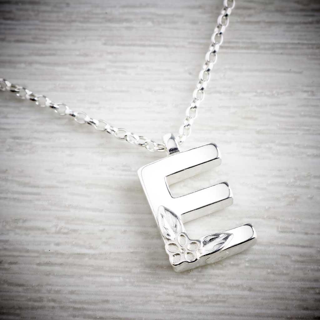 Silver Initial Pendant Necklace - Letter – Emma White & The Jewellery ...