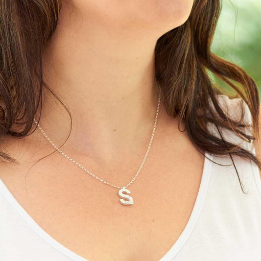 Silver Letter S Necklace, made by Elin Mair, Image property of THE JEWELLERY MAKERS-1