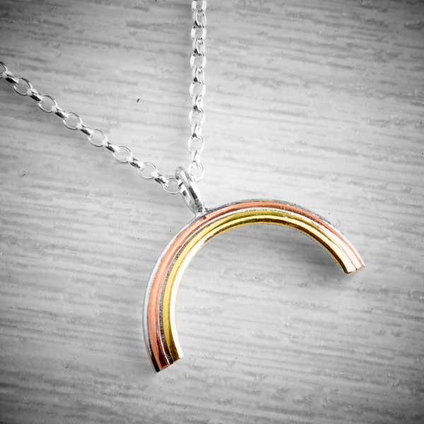 Stripy Rainbow of hope NHS necklace by Emma White-1
