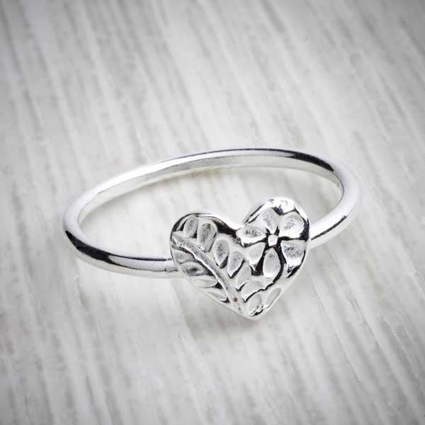 Silver clay heart stacking ring by Elin Mair-0