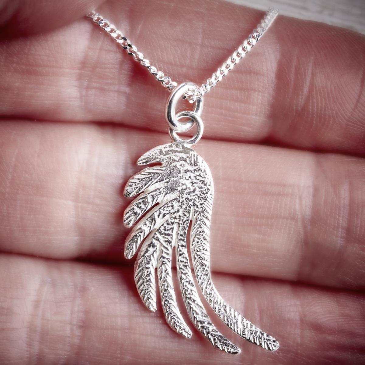 large silver angel wings pendant by Fi Mehra, available from THE JEWELLERY MAKERS, Image property of EMMA WHITE-1