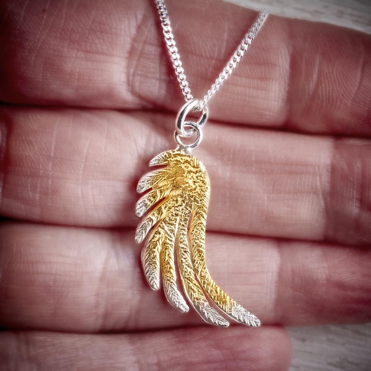 large silver and gold angel wings pendant by fi mehra available from THE JEWELLERY MAKERS, image property of EMMA WHITE-1