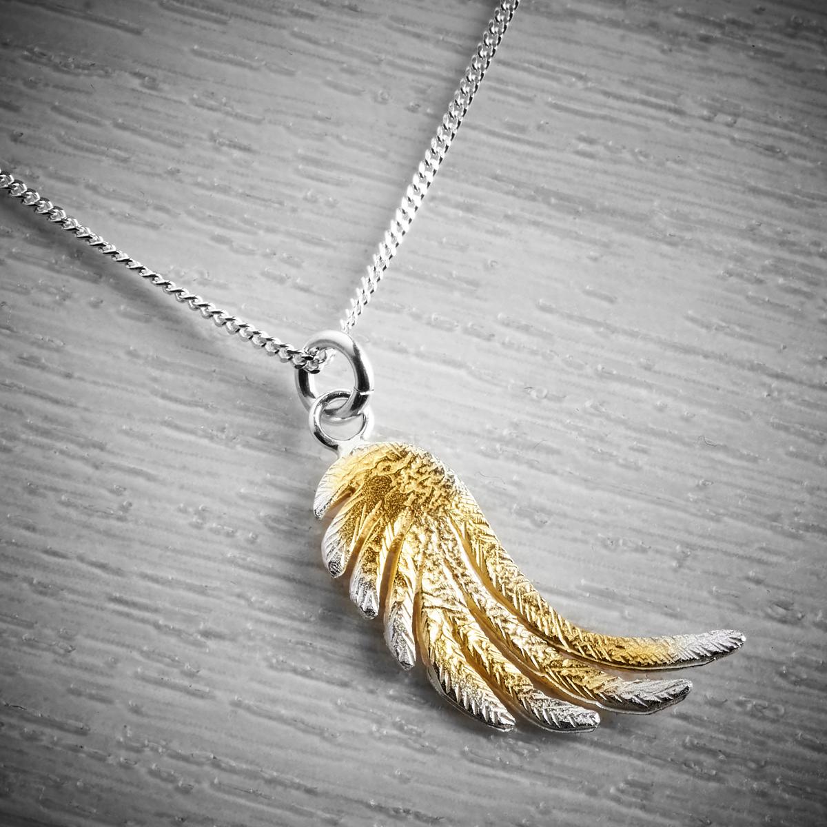 large silver and gold angel wings pendant by fi mehra available from THE JEWELLERY MAKERS, image property of EMMA WHITE-0