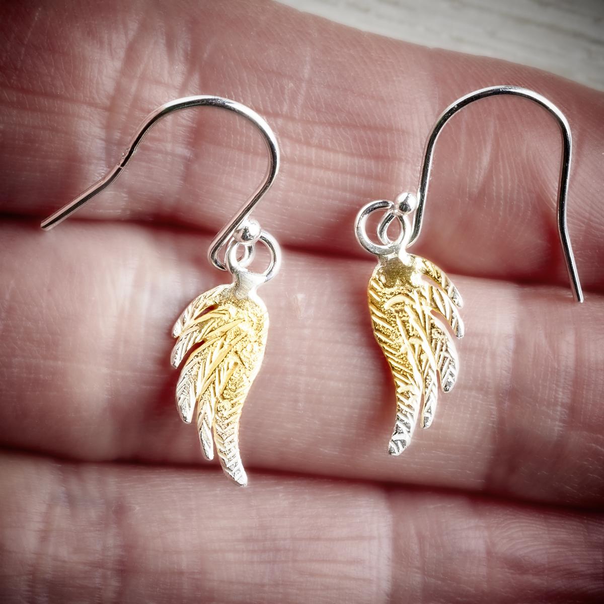 fi mehra silver and gold wings drop earrings available from the jewellery makers. image property of EMMA WHITE-1