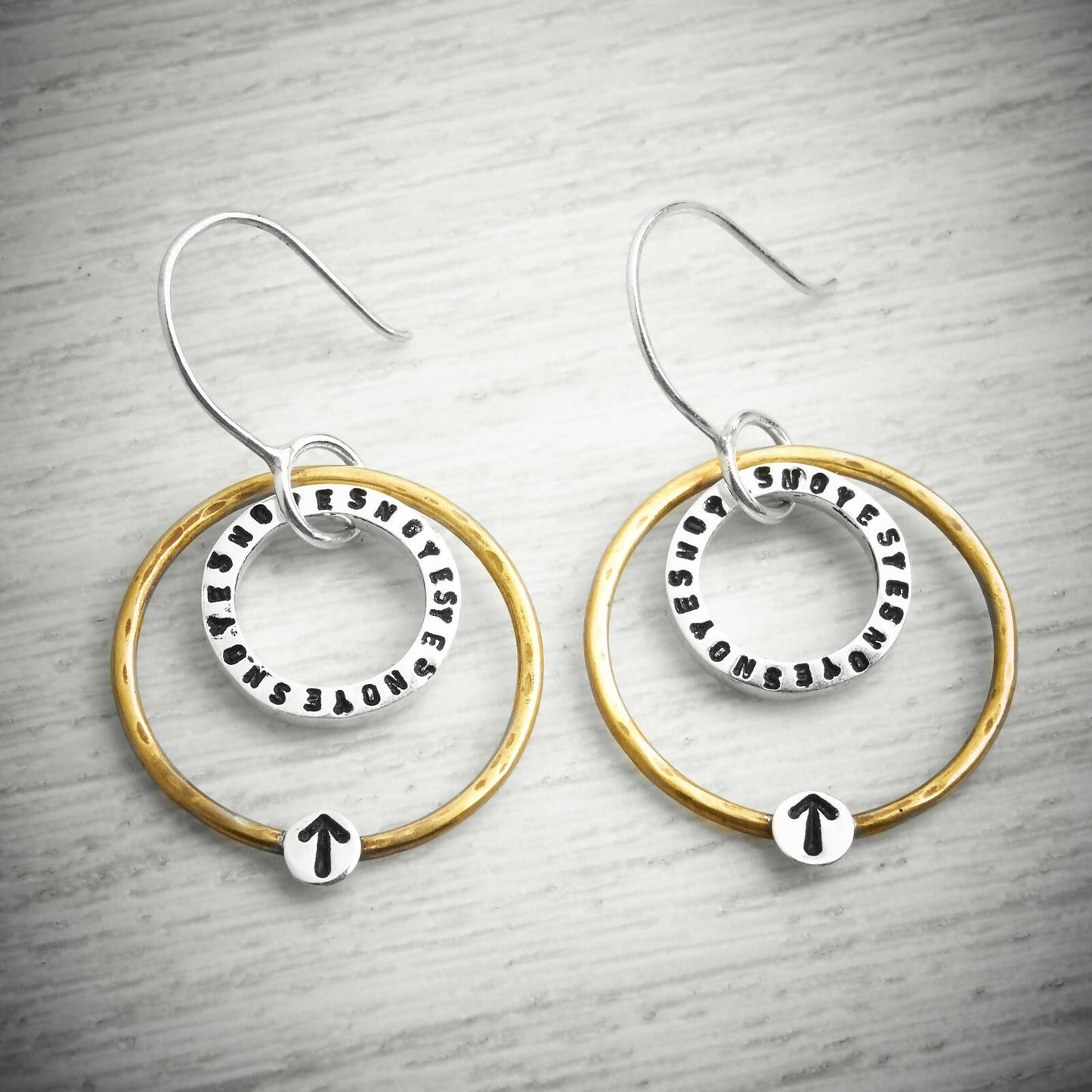 The YES/NO Spinning Hook Earrings by Emma White