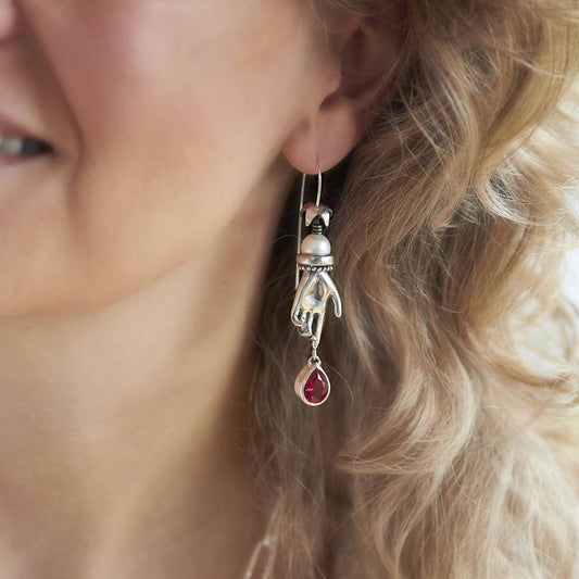 Single/Pair Blood is Thicker Ruby Earring by Emma White