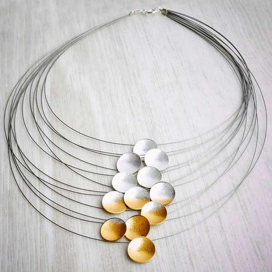 Silver and gold ombre necklace by Melanie Ankers, Kokkino-1