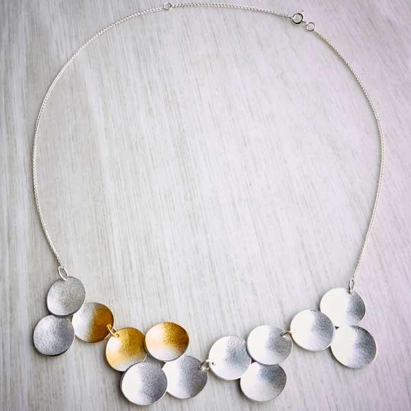 Electra, Silver and Gold Articulated Pendant by Melanie Hamlet-1