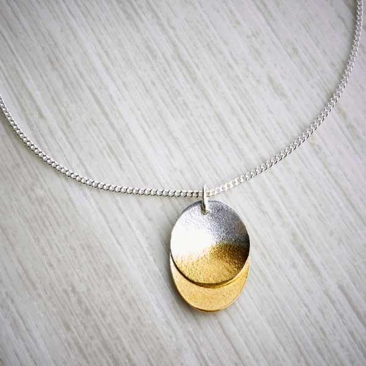 Double layer silver and gold necklace by Melanie Ankers, Kokkino. Image property of THE JEWELLERY MAKERS-0