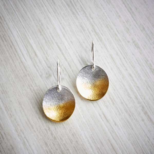 Electra, Large Silver and Gold Drop Earrings by Melanie Ankers, Kokkino. Image property of THE JEWELLERY MAKERS-0