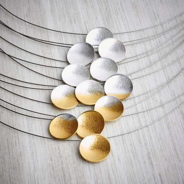 Silver and gold ombre necklace by Melanie Ankers, Kokkino-0