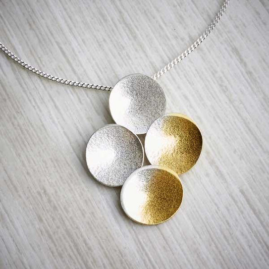Silver and Gold Electra Quad Pendant by Melanie Ankers. Image property of THE JEWELLERY MAKERS-0