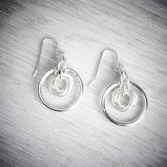 Chainmaille Encircled Hook Earrings by Laura Brookes, image property of THE JEWELLERY MAKERS-0