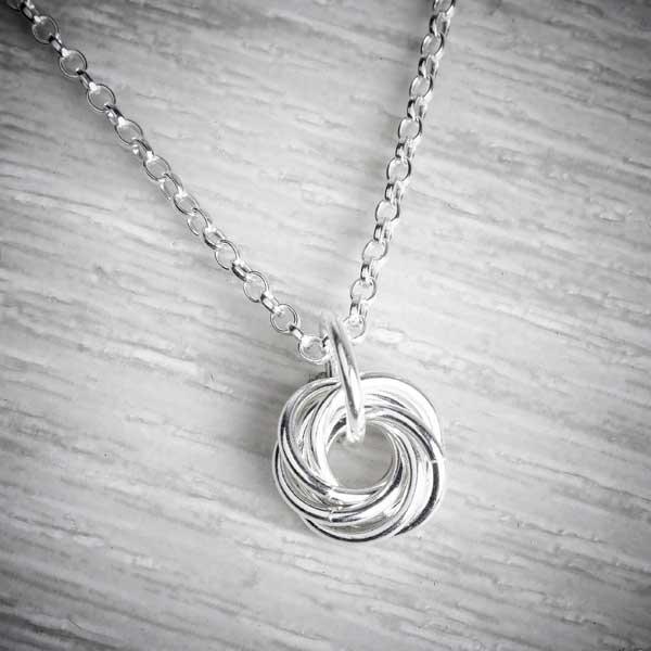 Silver Small Single Celtic Knot Necklace by Laura Brookes-0