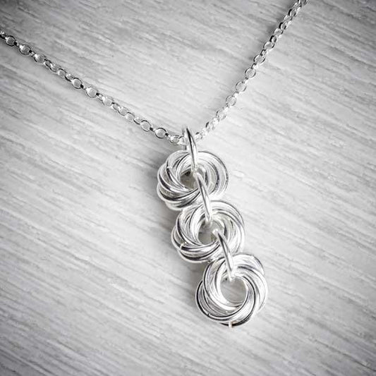 Silver Triple Celtic Knot Necklace by Laura Brookes-0
