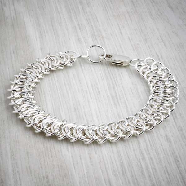silver chainmaille King's Chain Bracelet by Laura Brookes. Image property of THE JEWELLERY MAKERS-0