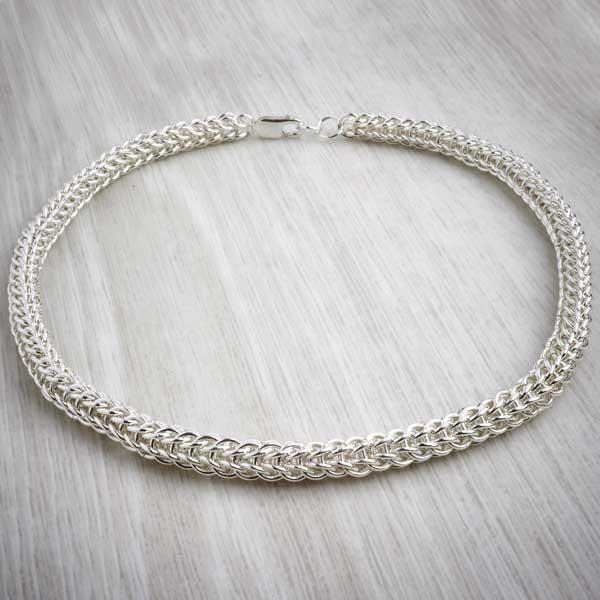 Silver Chainmaille Full Persian Necklace by Laura Brookes-1