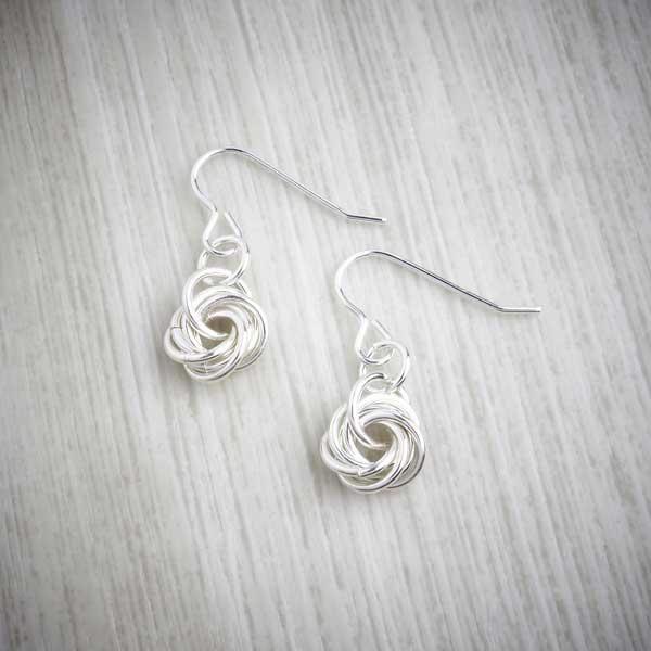 Silver Single Knot Earrings by Laura Brookes-0