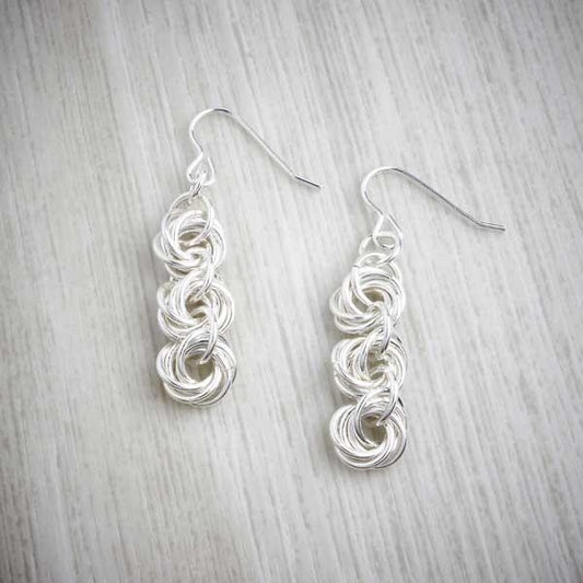 Silver Triple Knot Earrings by Laura Brookes-0