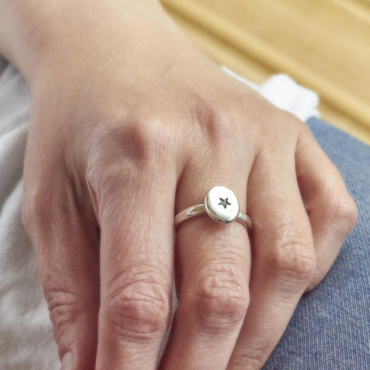 silver star pebble ring by emma white, available from the jewellery makers, IMAGE PROPERTY OF EMMA WHITE-1