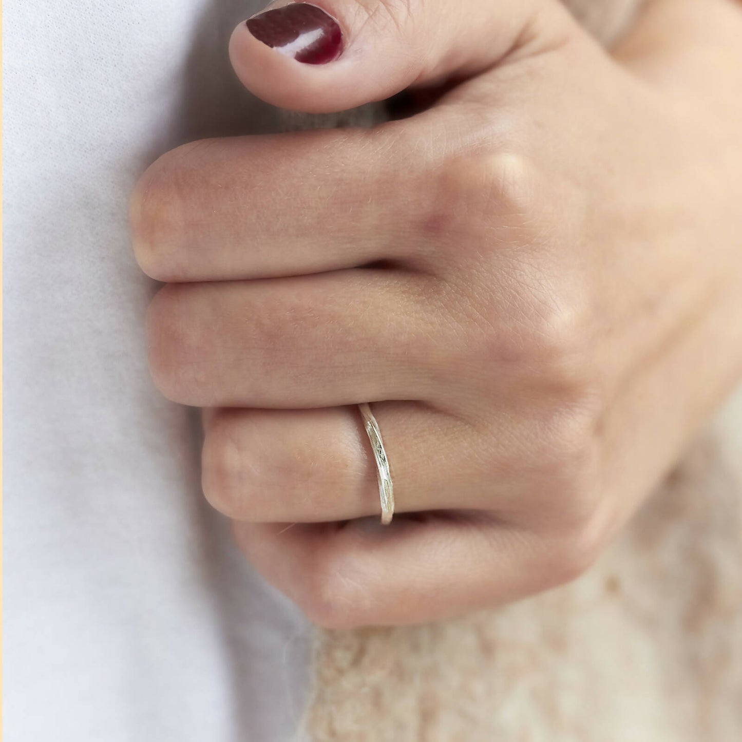 Slimline Twisted Ring by Emma White